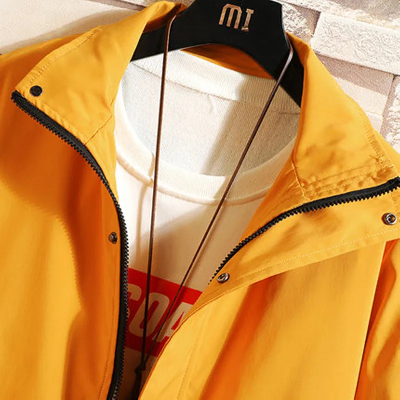 Модная мужская бейсбольная куртка весна осень размера плюс Повседневная куртка с капюшоном мужская однотонная ветровка мужская Свободная верхняя одежда M-6XL