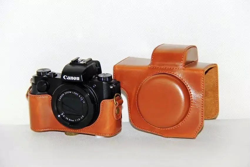 Из искусственной кожи Камера сумка чехол для Canon POWERSHOT G5X G5 X