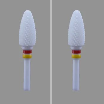 

2pcs Bullet Shape - White Zirconia Ceramic Dental Lab Burs -Cross Cut