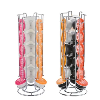 

Metal Coffee Pod Holder Iron Chrome Plating Stand Coffee Capsule Storage Rack for 18pcs Dolce Gusto Capsule