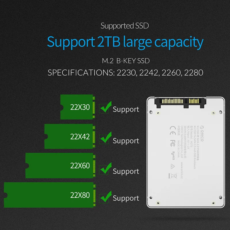 Переходник ORICO 2 5 дюйма M.2 NGFF на SATA 3 0 SSD 6 Гбит/с|Корпус жесткого диска| |