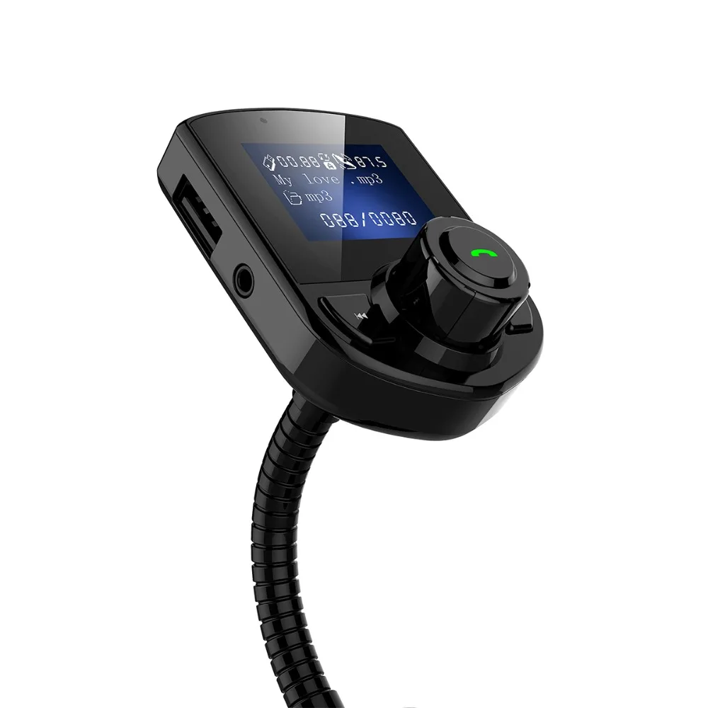 KORSEED Car FM Transmitter Bluetooth Kit 3.1A Car Charger USB Port AUX Audio Radio LCD Display Mp3 Player Phone Handsfree Carkit
