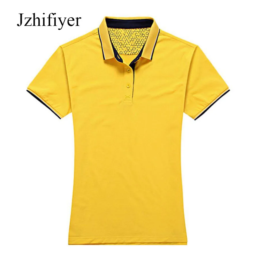 Jzhifiyer camisas pólo de algodão 190G mulheres sólidos magro dos homens camisas pólo de manga curta verão plain camisas polo top mujer 7 cor