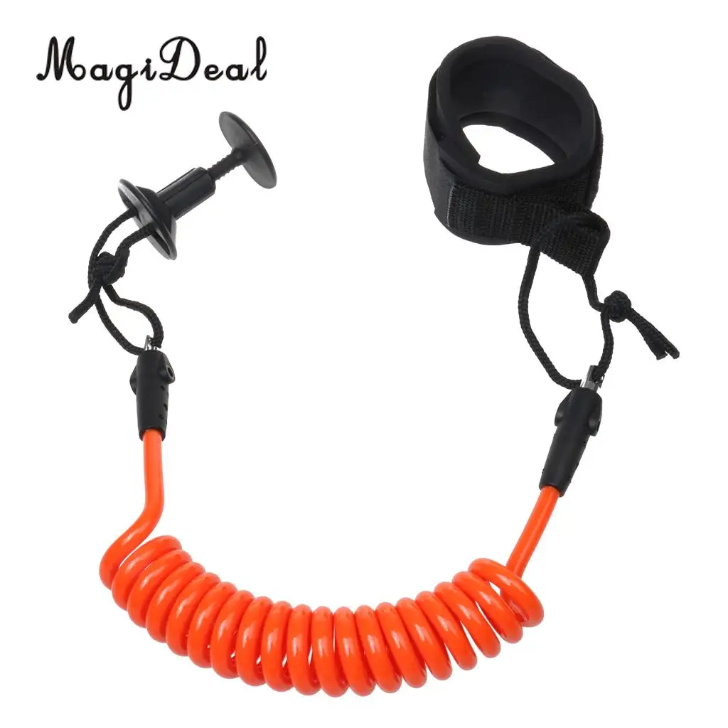 MagiDeal 4ft 7mm Orange Coiled Bodyboard Surfboard SUP Bicep Wrist Surf Leash 
