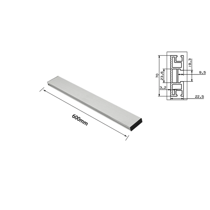 600 мм алюминиевый профиль 70 мм высота Т-треки деревообрабатывающий забор для деревообработки верстак DIY - Цвет: 600mm