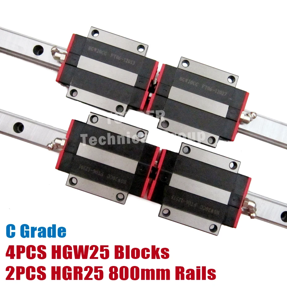 

HGW25CA Guide Block with HGR25 Linear Bearing Rail 800mm for CNC sets HGW25