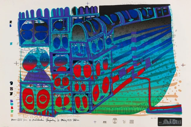 Картина маслом на холсте с принтом Hundertwasser Абстрактная Живопись Искусство Современная Настенная картина домашний Декор без рамки - Цвет: PIC2