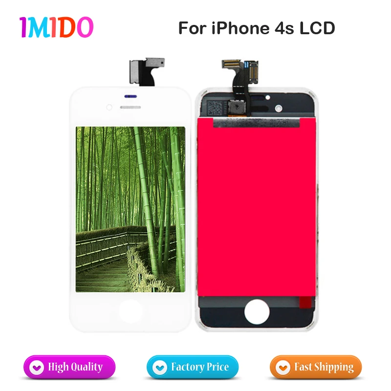 

100PCS/LOT mix color LCD For iPhone 4S Touch Screen With Digitizer Display Assembly Complete Replacement