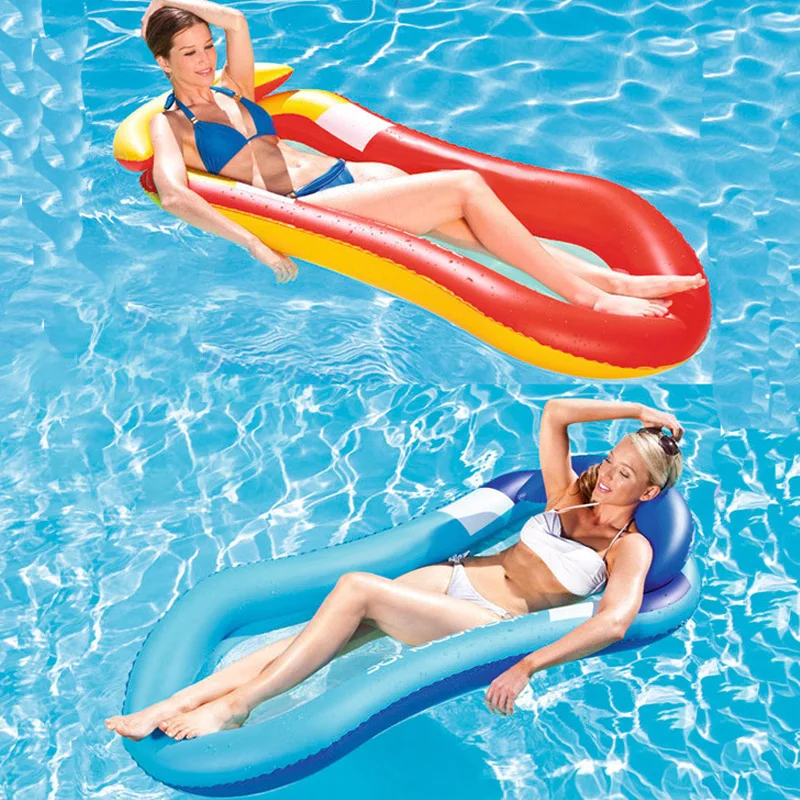 cheap Inflatable Water Hammock Floating Bed Lounge Chair Drifter Swimming Pool Beach Accessories ALS88