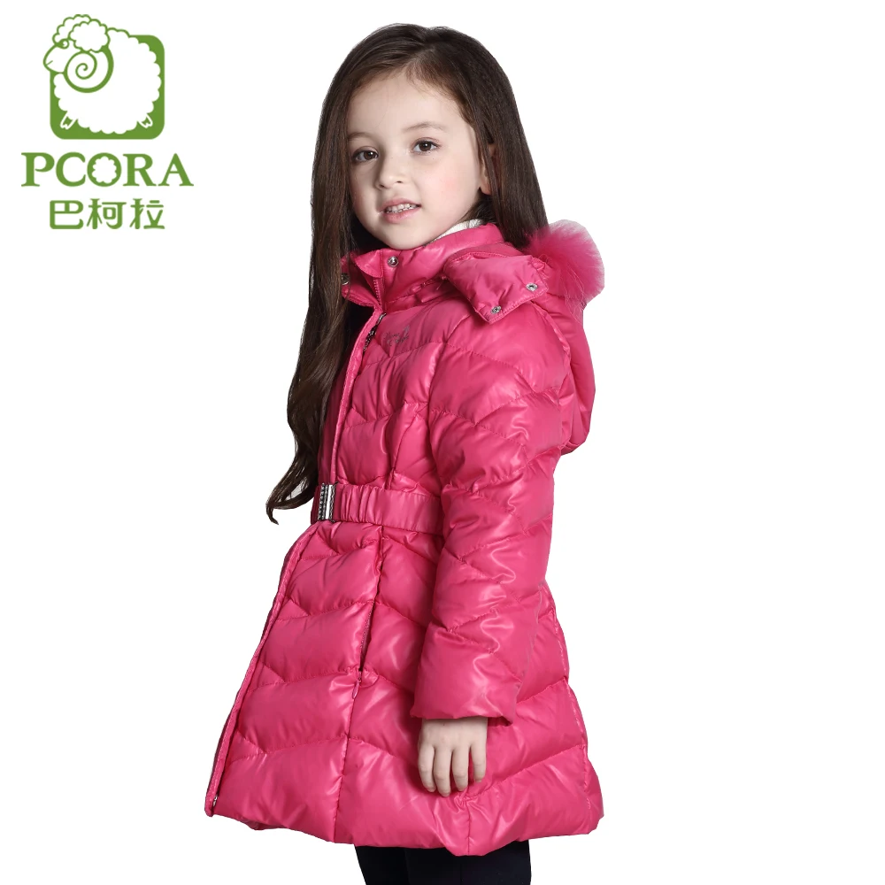 PCORA Winter Jacket for Girls Down Coat Girl Windbreaker Long Children