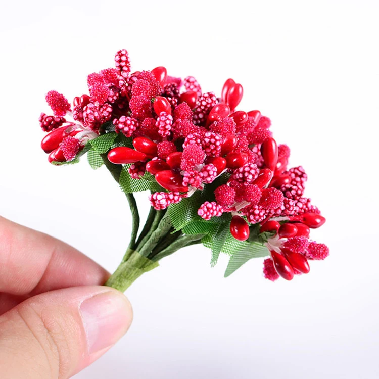 

12Flowers/Bunches Artificial Flower Stem/Leaves DIY Wreath Wedding Decoration Bride Holding Flowers P20