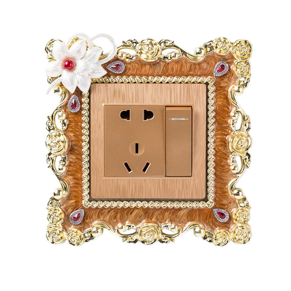 

Exquisite Switch Stickers Surround Socket Cute Flower Cover Stickers Decor XHC88