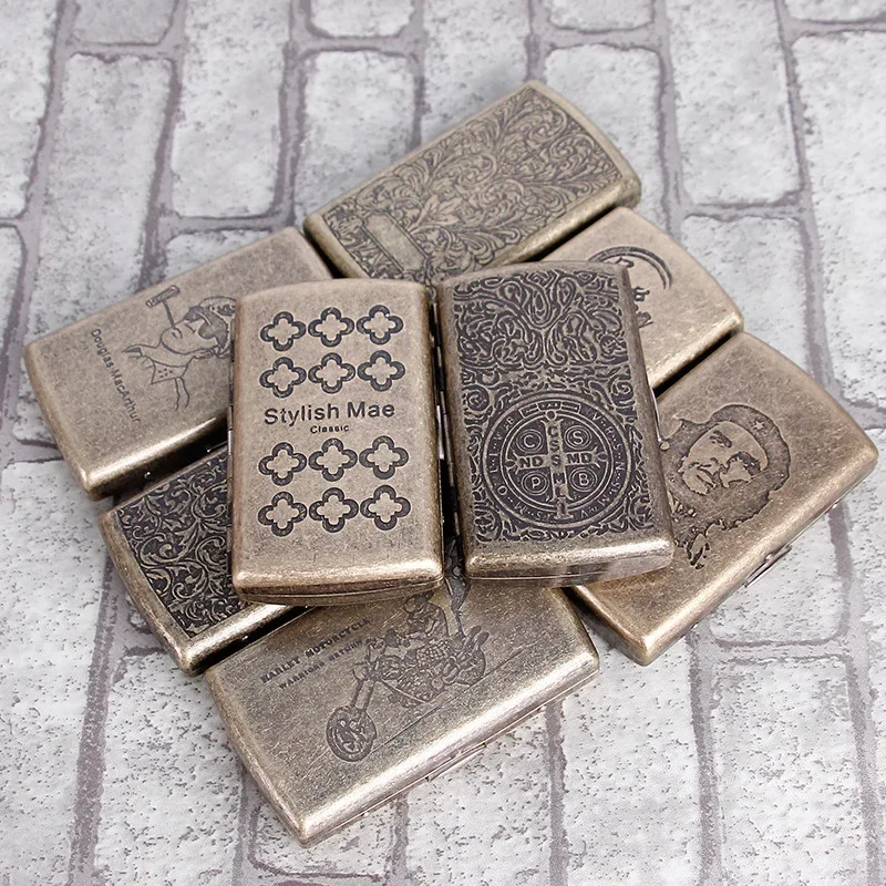 

2018 Hot Male Pocket 12 Cigarette Case Vintage Metal Constantine Cigarette Boxes Holders Smoking Boxes With box 29