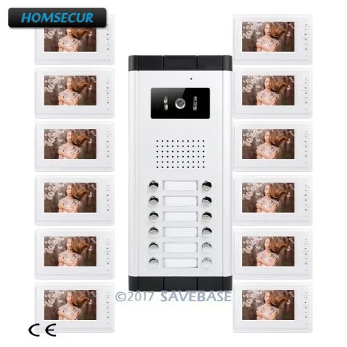 HOMSECUR 7\ Apartment Video&Audio Home Intercom with Lock Release Button for House/Flat