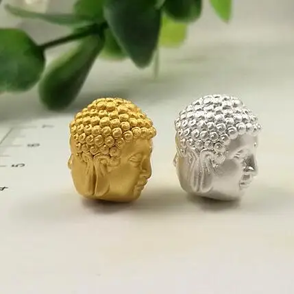 3D 100% серебряные бусины из чистого серебра 999 пробы тибетская статуя Будды