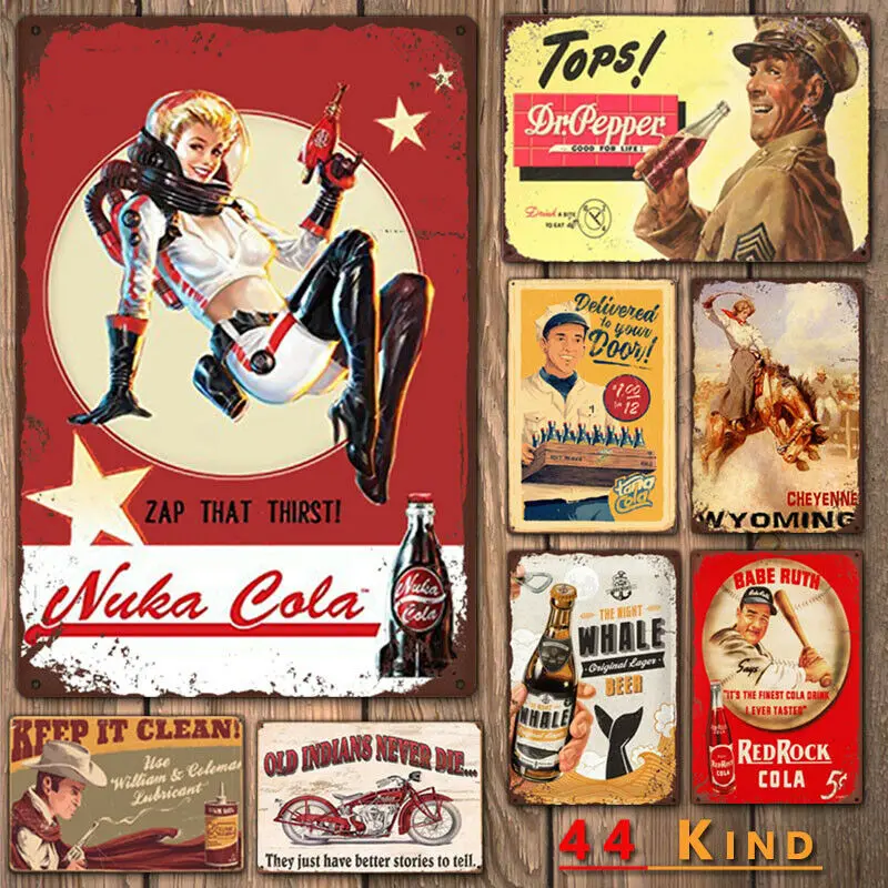 

Motorcycle Pub Metal Sign Tin Poster Wall Decor Shop Mancave Club Plaque