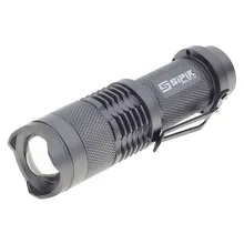 Hot SIPIK CREE 450-Lumen Convex Lens LED Flashlight w/ Cree Q5-WC – Grey (1*AA/1*14500 Battery)