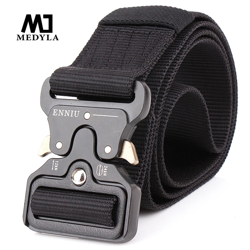 

MEDYLA Men Army Tactical Nylon Belts Special Forces SWAT Military Equipment Army Belt US Soldier Strap Waistband