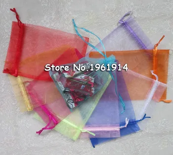 

Hot Selling Wholesale 500pcs/lot 10*15cm Package Mix Colors Wedding Candy Organza Bag Gift Bags Wrapping Packing Bag