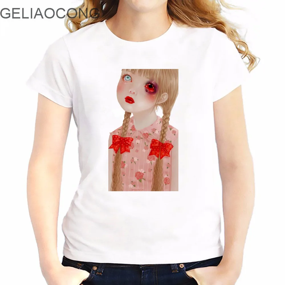 GELIAOCONG 2017 Lolita Melanism T-shirt Rainbow Cat Unicorn Design Beautiful Fashion Tops White Cute Cool Tee Shirt O-Neck Plus | Женская
