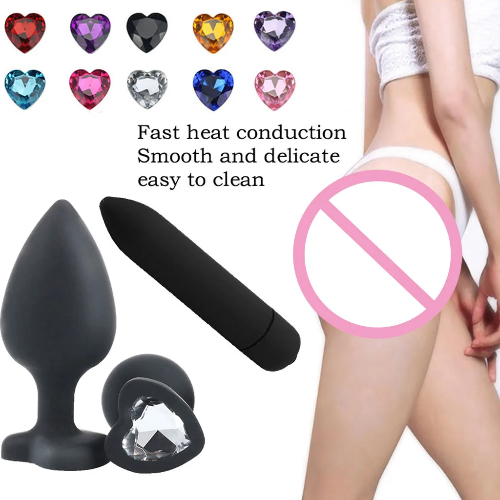Sex Black Butt Plug For Beginner Erotic Toys Silicone Jeweled Base Anal Butt Plugs Anal Mini