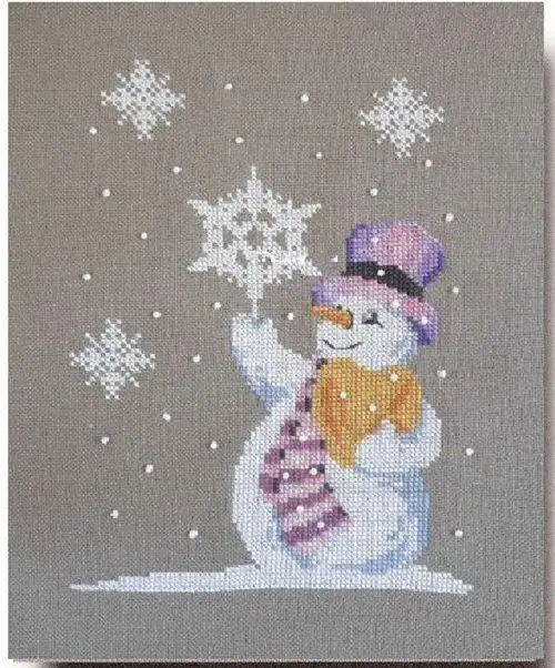 

Gold Collection Lovely Counted Cross Stitch Kit Snowman and Snowflake Snow in Winter