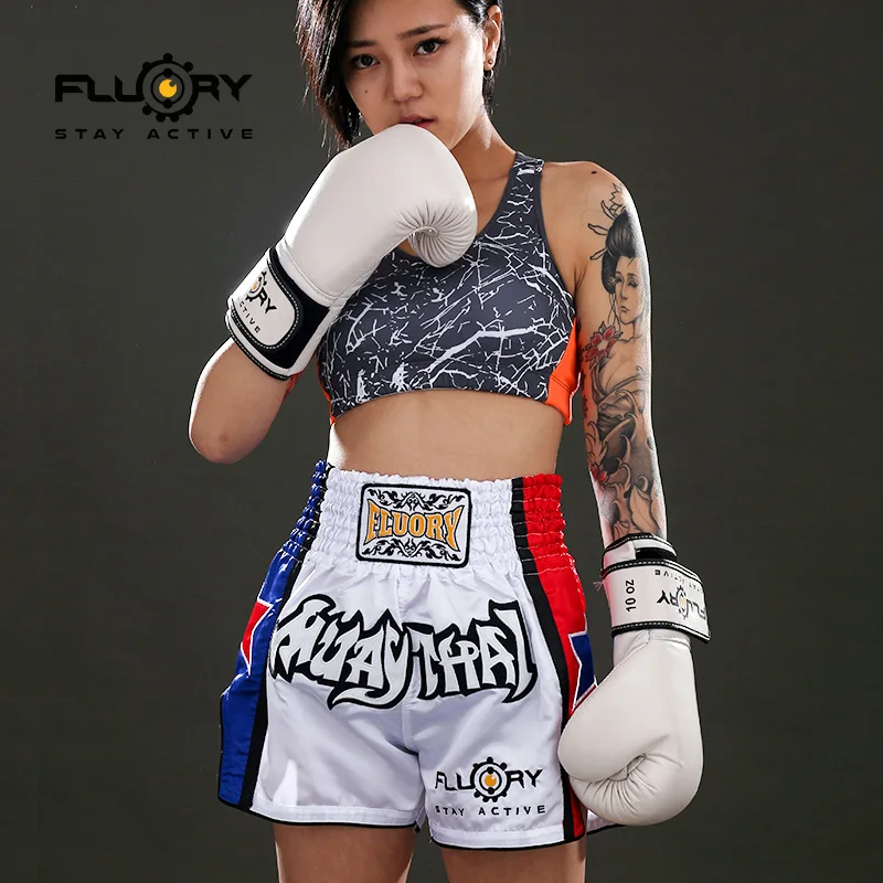 Fluory боксерские шорты для тайского бокса fightwear синие и красные звезды на заказ Муай Тай шорты