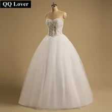 QQ Lover Новое поступление жемчуг свадебное платье Vestido De Noiva на заказ свадебные платья