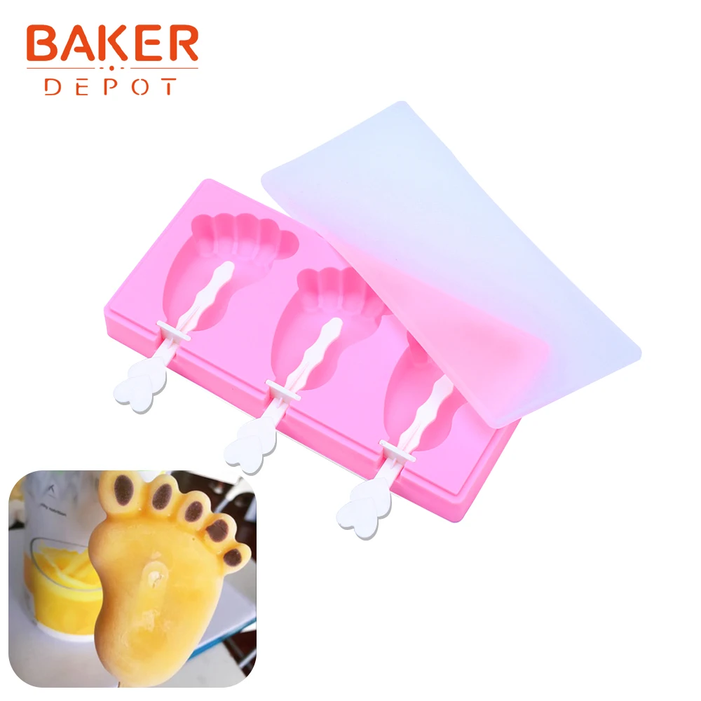 BAKER DEPOT силиконовый емкость для замораживания форма для изготовления мороженого моноблок слесарный малыш pop лоток для мороженого на