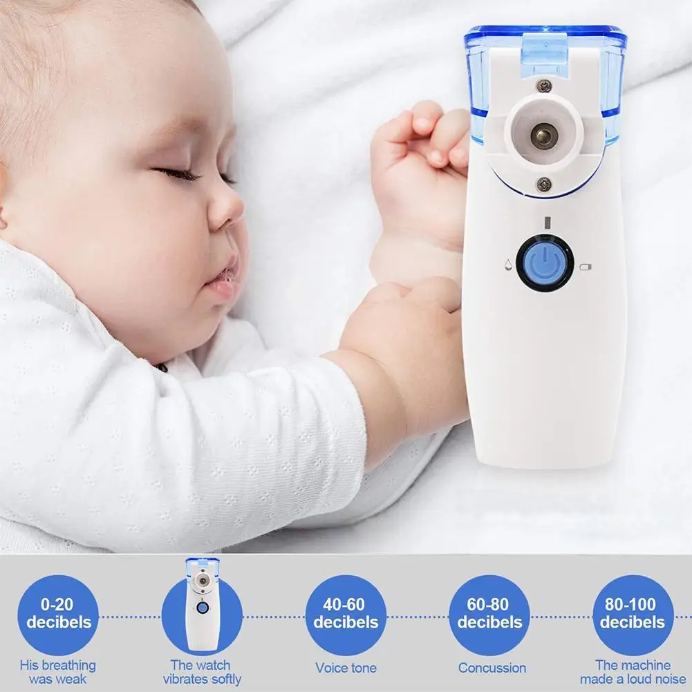 

Portable Hand-Held Atomizer Household Mute Inhaler Nebulizer With Mask Mouthpiece For Baby Children Adults Elderly People