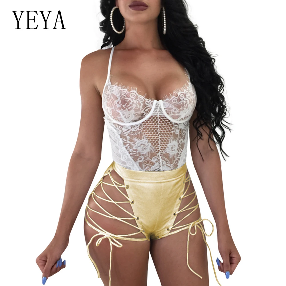 YEYA Gold High Waist PU Leather Shorts Women Lace Up Hollow Out Bodycon Bandage Short Pants Sexy Club Wear Short Trousers Summer YEYA Gold High Waist PU Leather Shorts Women Lace Up Hollow Out Bodycon Bandage Short Pants Sexy Club Wear Short Trousers Summer