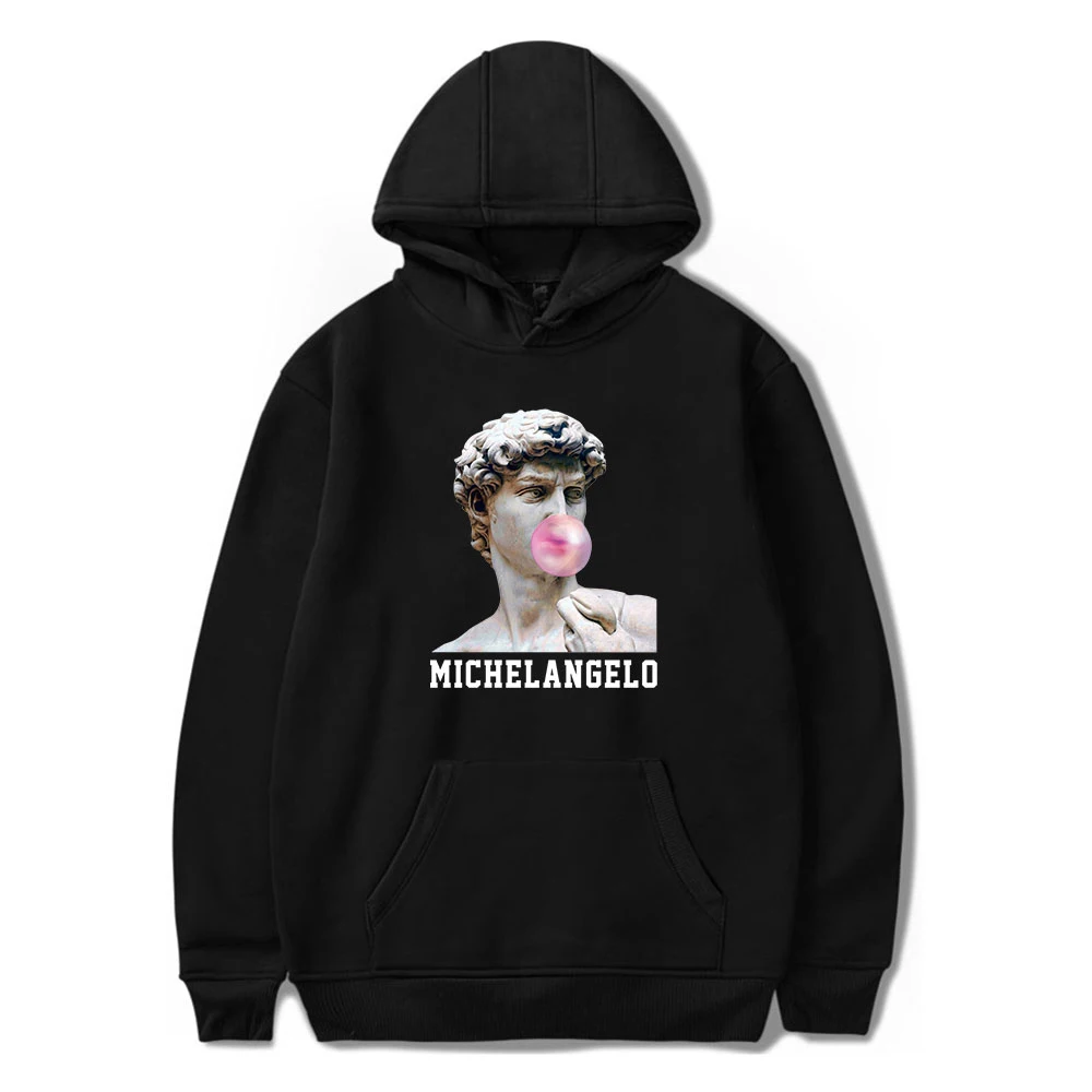 Goedkoop Michelangelo Beroemde Kunstenaar Idol Hoodies Sweatshirt Populaire Mode Harajuku Streetwear 2019 Nieuwe Oversize Sweatshirt