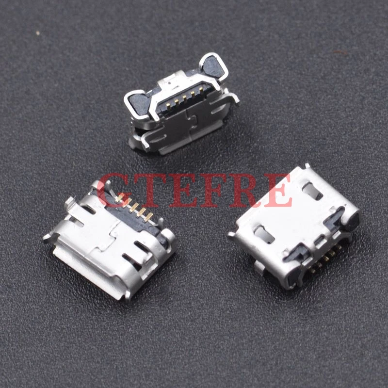 

100pcs Micro USB 5pin Jack Female Socket Connector OX Horn Curly Mouth for Tail Charging Mobile Phone Sell At A Loss USA