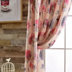 QANHU 2018 модные красные цветочные шторы сливы 4 цвета летние верхние шторы качество для спальни полиэстер хлопок гостиная