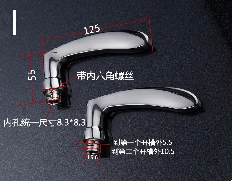 maçaneta do quarto, encaixe universal, acessórios do banheiro, 2pcs por lote