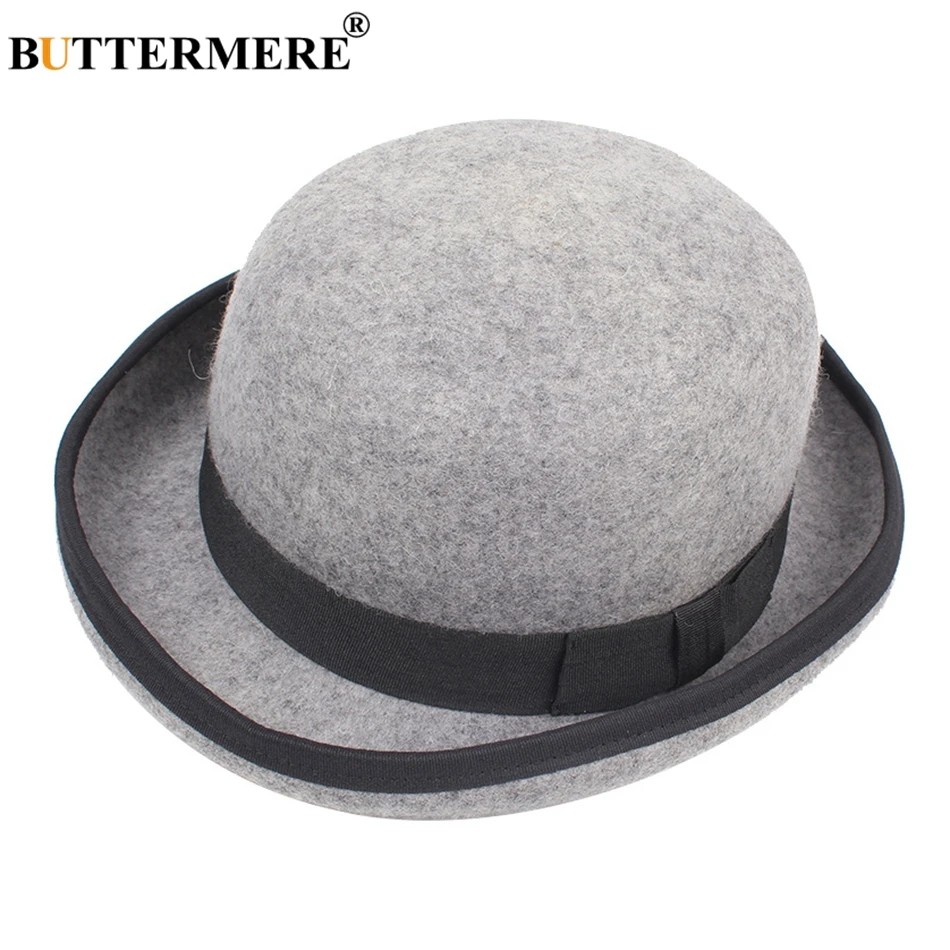 BUTTERMERE шерстяные шляпы Fedora для Для Мужчин серый котелок фетровая шляпа Для женщин Винтаж вьющиеся Британский ретро осень-зима джаз шляпа
