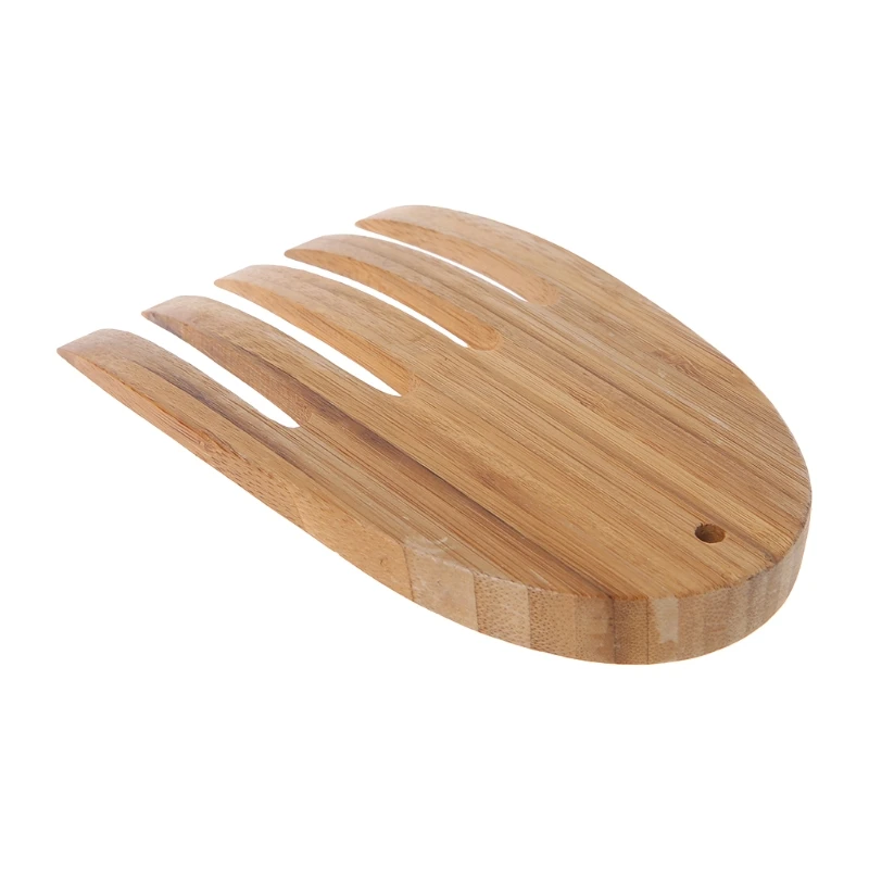 Экологичный бамбуковый деревянный салат рука коготь Тонг ручка посуда Многоразовые кухня#0725