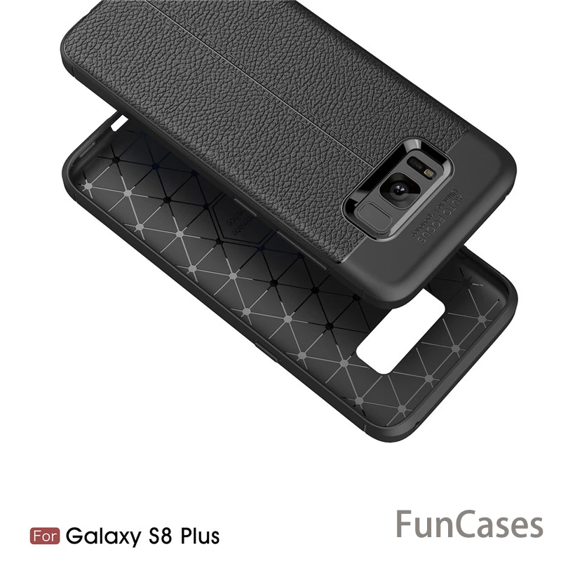 Leather Grained Luxury TPU Shockproof Back Cover Case For Samsung Galaxy S8 Plus 6.2 inches amsung deloque Galasy Accessories