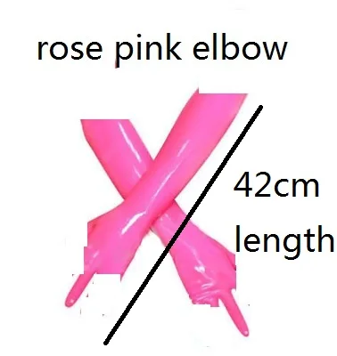 

Latex gloves long to elbow CD cosplay accessory for fashion 2D slim long finger version rose pink big discount one finger