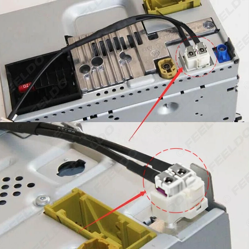Для Volkswagen головное устройство FAKRA 2 в 1 разнесенный конвертер-Сплиттер Y кабель жгут проводов для RNS510 антенна радио адаптер