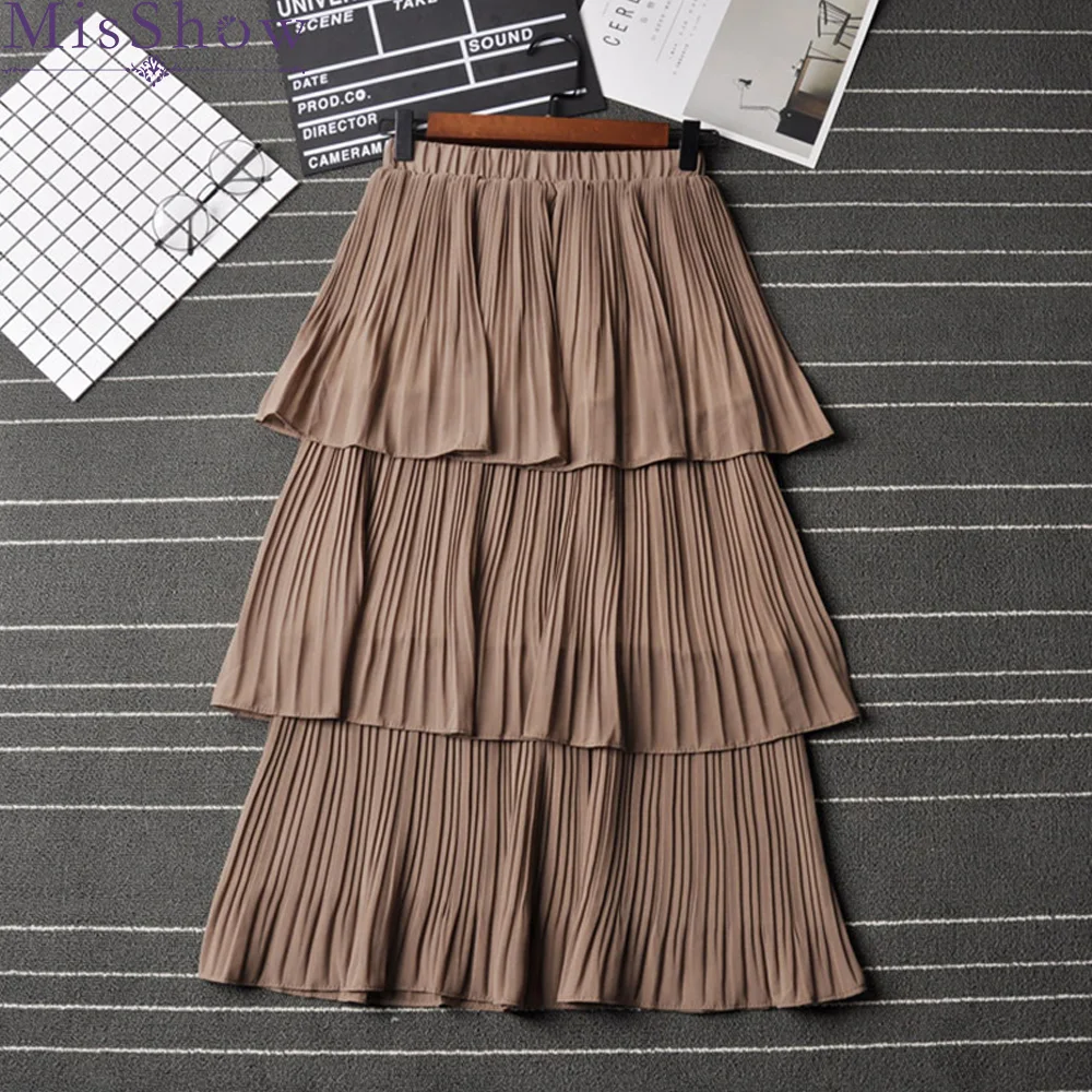 Spring and Summer New Fashion Women's High Waist Pleated Solid Color ...