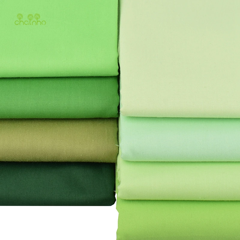 Chainho, зеленый сплошной цвет серии печатных саржевая хлопчатобумажная ткань, Лоскутная Ткань для DIY шитья и квилтинга детей и детей материал