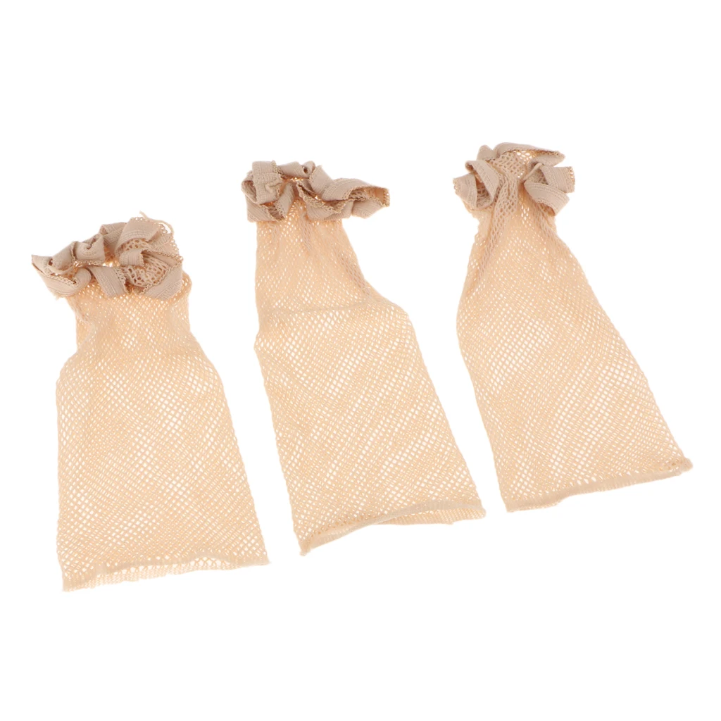 3Pcs Elastic Open End Mesh Net Wig Caps Stretchy Snood for Long Short Hair Tool Hair Styling Accessories Set