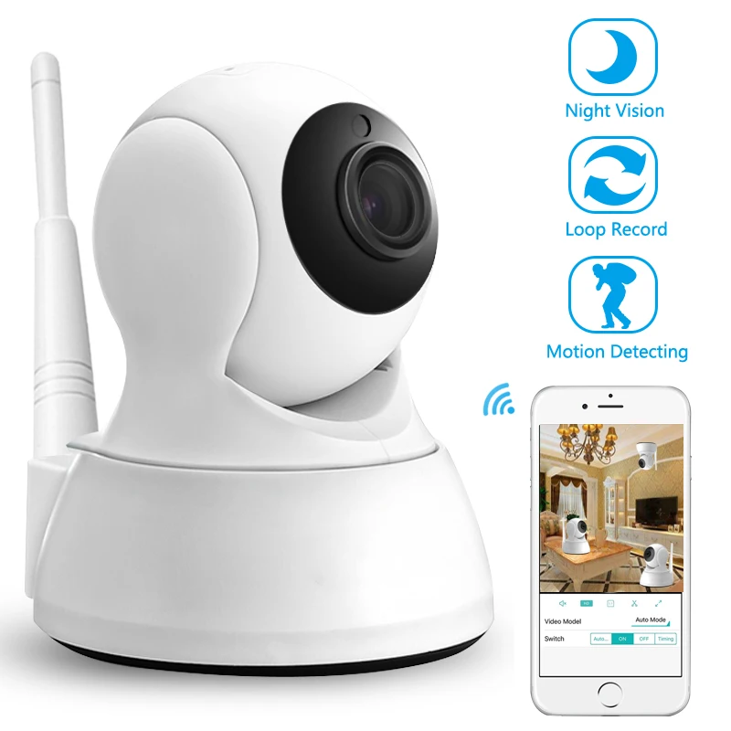 

Wireless IP Camera Home Security Two Way Audio Baby Monitor HD 720P Camera 1MP Night Vision CCTV WiFi Camera