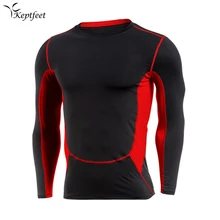 New Men's Quick Dry Compression Shirt Long Sleeve Running T-Shirt Men Sport Jogging Fitness T Shirt Training Tops