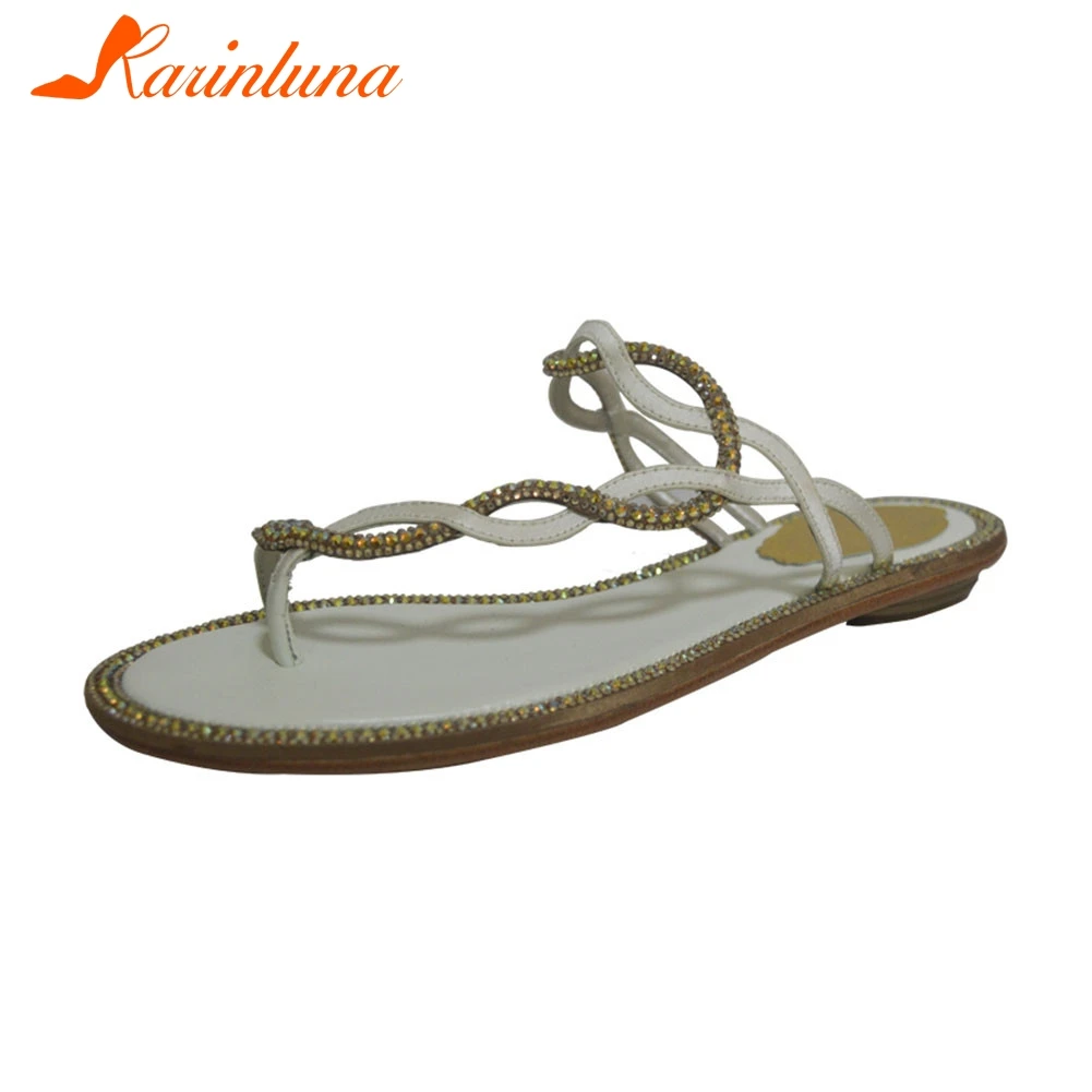 

KARINLUNA Brand New Fashion Summer Slippers 2019 Crystal Ladies Women Shoes Woman Casual Comfortable Outside Slippers Shoes