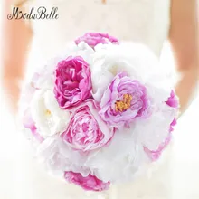Modabelle Белый Розовый пион Букеты Свадебные для невест Искусственный Свадебные цветы Свадебные букеты ручной Свадебные украшения