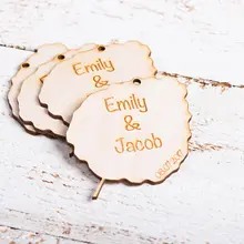 Ярлыки для свадебного торжества в форме сердца-деревянные сердца-Свадебные сердца-Заказные ярлыки