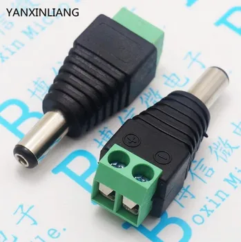 

NEW 100pcs Male DC Power Plug Connector 2.1mm x 5.5mm 5.5*2.1mm (Screw Fastening Type) Needn't Welding DC Plug Adapter