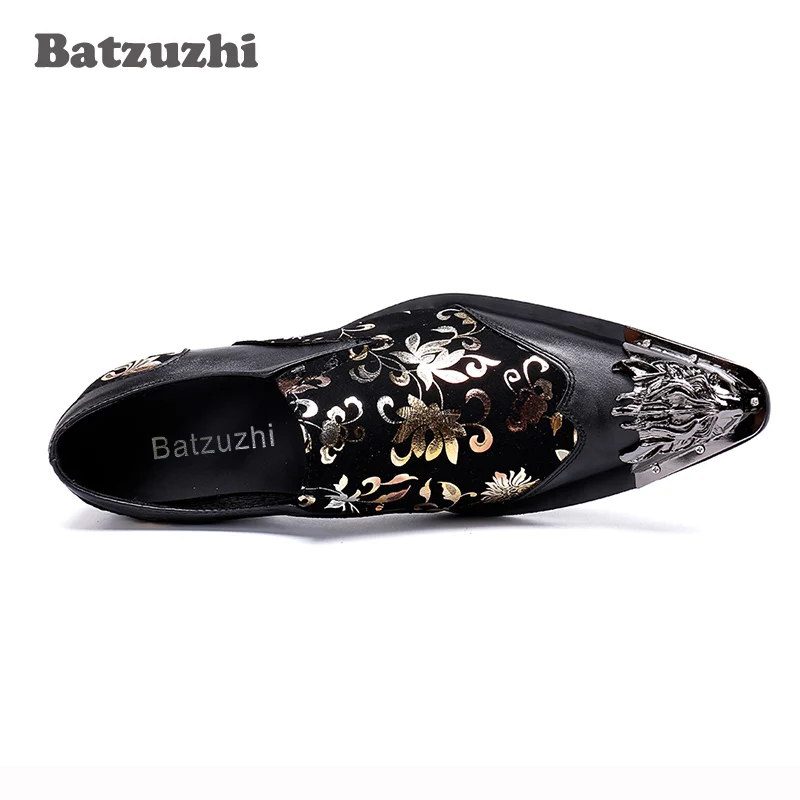 Zapatos Schwarz Batzuzhi Leder Mode Italienische Party Drachen Schwarzes Hombre Spitze Modell Metall Prom Wies Männer Schuhe Business De wpHrXpxq6n
